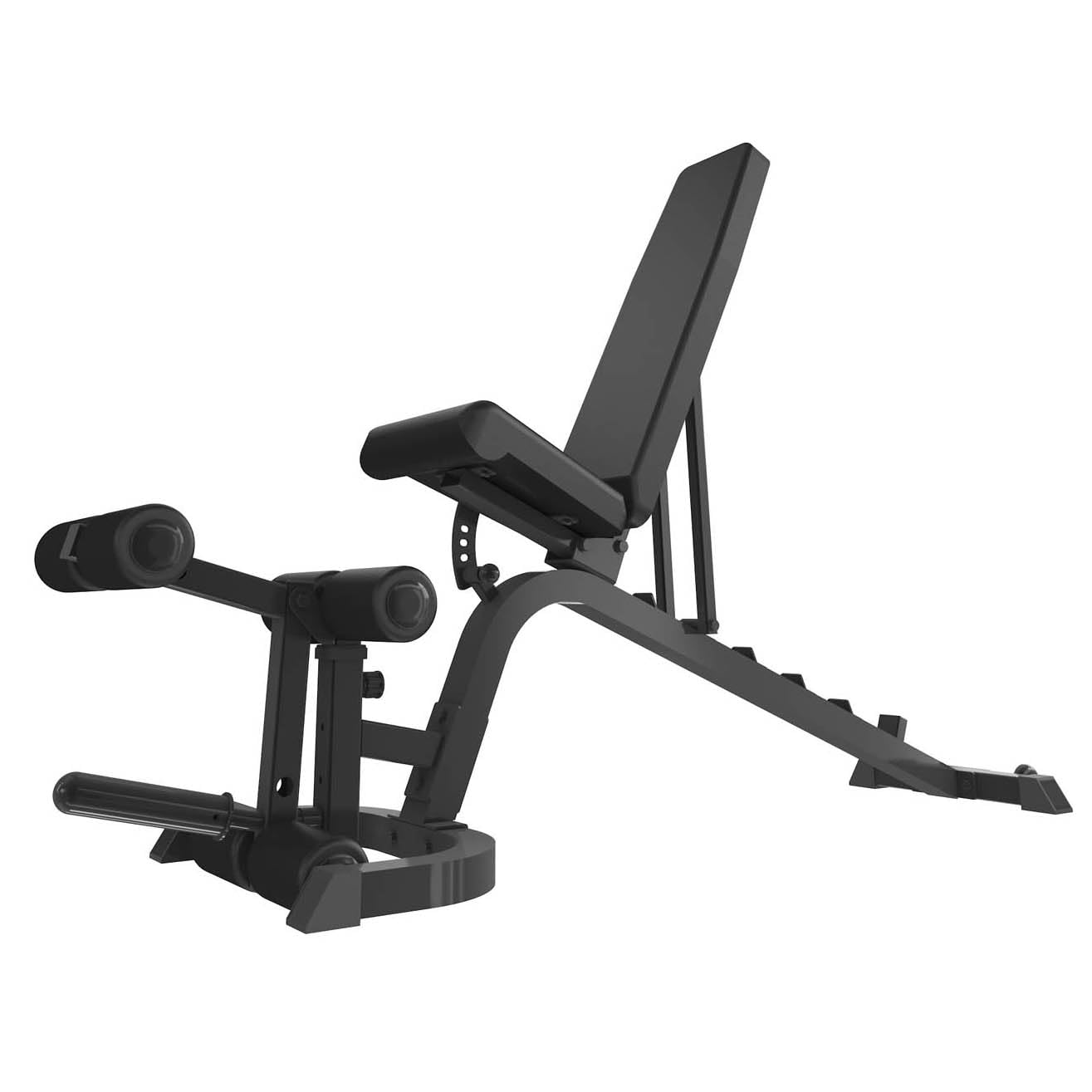 TOORX WBX 220 MULTIFIT Panca multiuso, ruote di trasporto, adattatore per utilizzo dischi in ghisa con foro ø 50 mm, Leg curl incluso