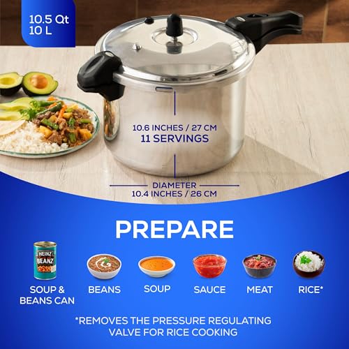 Image of Universal (10.5 Quart / 10 Liter) Olla de Presion, Aluminum Pressure Pot with 6 Safety Systems, 11-Serving Stovetop Cooker, Pressure Cooker made in Colombia, 25-Year Warranty