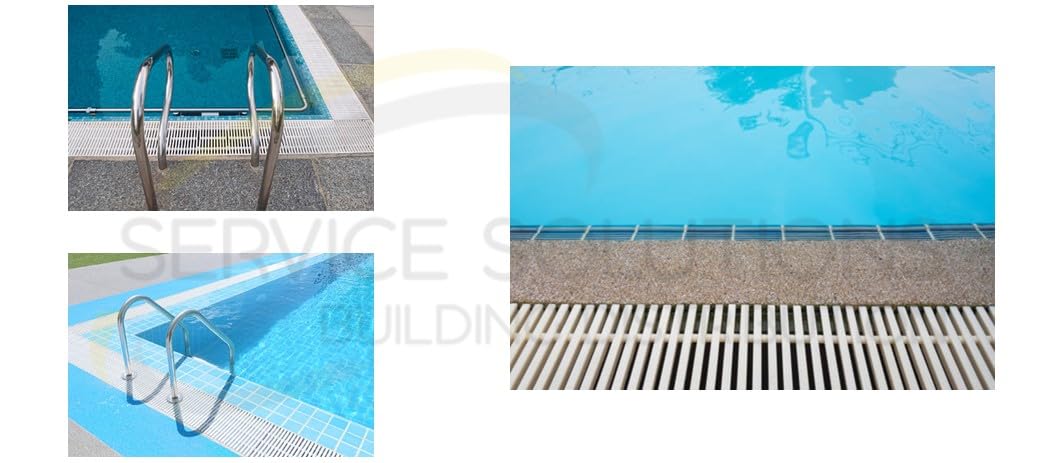 SERVICE SOLUTIONS – Griglia Pvc Grigio Chiaro Maglia Antitacco Varie misure, Kit 10 Pezzi – 5 Metri Pedonabile Modulare Facilmente Adattabile, Piscine Docce Cantine Raccolta Acque ecc. (10, CM 13X50)