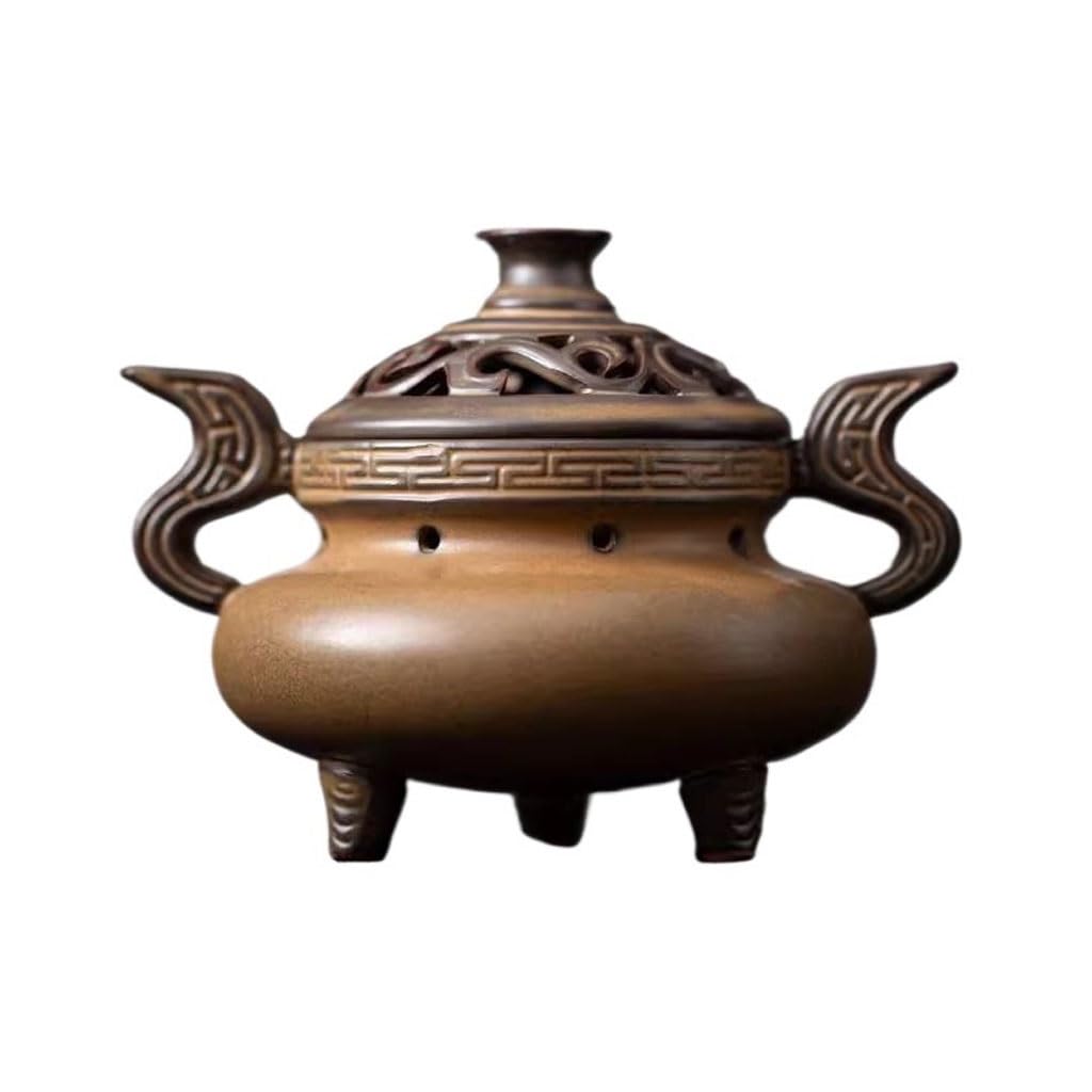Incense Burner Indoor Ceramic Auspicious Cloud-shaped Incense Burner, Creative Tea Ceremony Tabletop Three-legged Waterfall Incense Burne