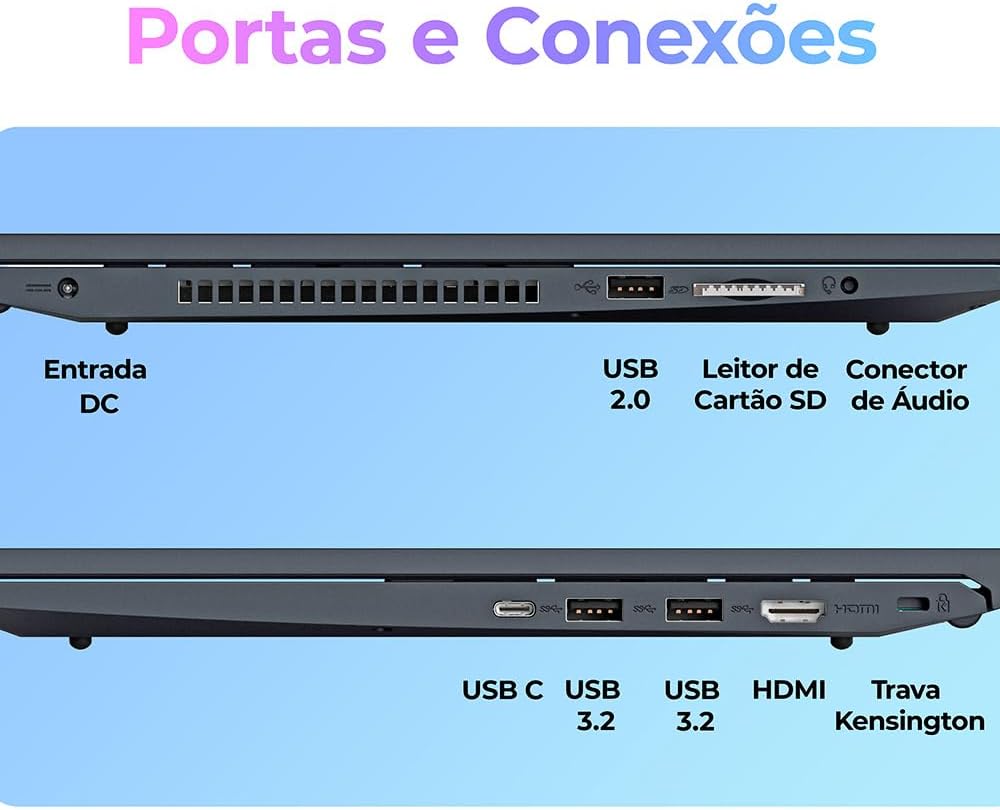 Notebook Positivo Vision R15M AMD Ryzen 5-5625U Linux 8GB RAM 256GB SSD Wi-Fi 6 Tela 15.6” Full HD IPS Antirreflexo - Minitela - Permite upgrade de memória RAM e SSD - Preto Notebook Positivo Vision R15M AMD Ryzen 5-5625U Linux 8GB RAM 256GB SSD Wi-Fi 6 Tela 15.6” Full HD IPS Antirreflexo - Minitela - Permite upgrade de memória RAM e SSD - Preto