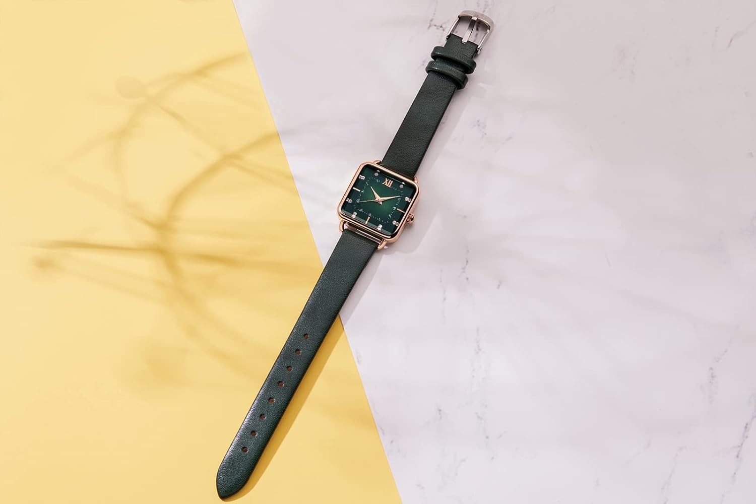 SURVAN WatchDesigner Orologio Donna al Quarzo Elegante Minimalista con Quadrante Quadrato Cinturino in Vera Pelle in Acciaio Inossidabile Impermeabile SURVAN WatchDesigner Orologio Donna al Quarzo Elegante Minimalista con Quadrante Quadrato Cinturino in Vera Pelle in Acciaio Inossidabile Impermeabile