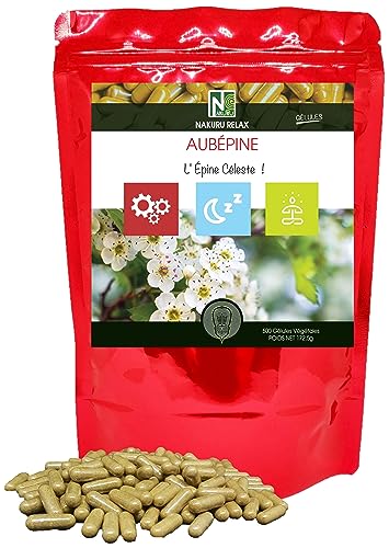 NAKURU | Aubépine | Gamme Relax | Fabriqué en France | L'Épine Blanche! (500 Gélules Végétales de 345mg / Poids Net: 172,5g)