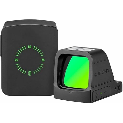 OSIGHT X Multi-Reticle 3 MOA Dot & 32 MOA Circle Open Reflex Sight with Charging Cover, Durable Tactical Parallax-Free Sights for Full-Sized Setups (Green Dot)