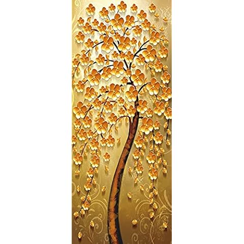A.Monamour 3D Tree Door Stickers with Flowers Cover