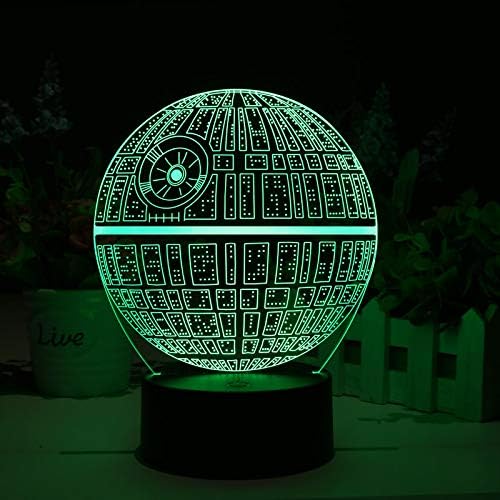 3D LED Lamp Star Wars Death Star Holographic Lamp, 2 Light Modes
