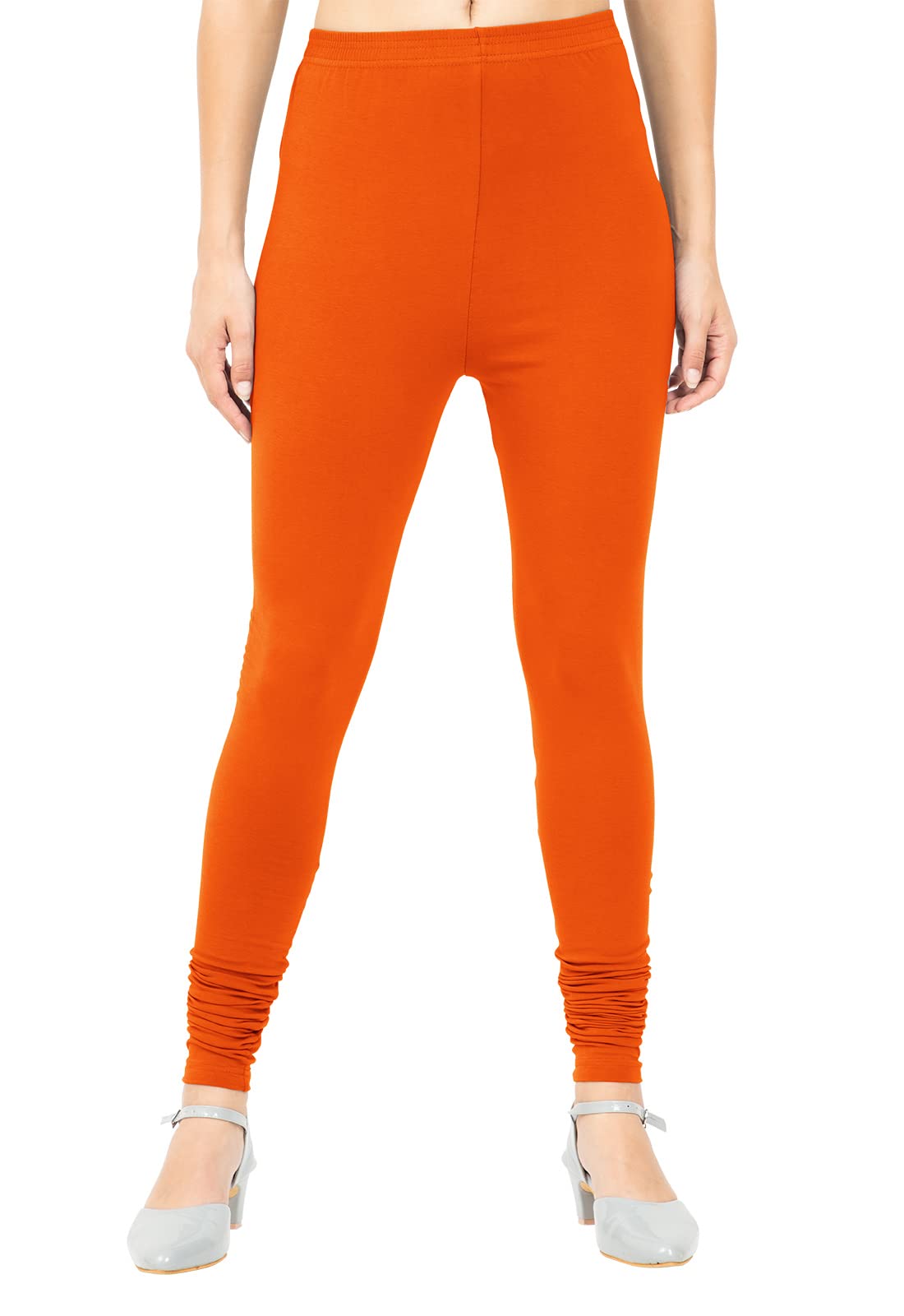 POPOLO Full Length Churidar Leggings for Women Orange
