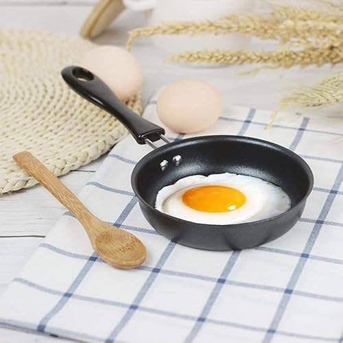 Miniatura 3 de YO-yiHHG Sartén de hierro fundido mini sartén antiadherente de 5 pulgadas con mango aislante térmico para acampar en interiores y exteriores