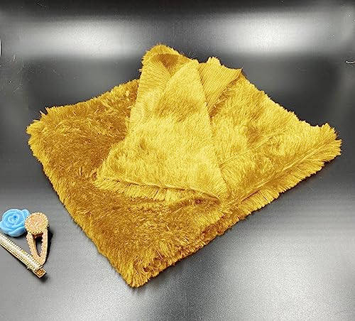 Image of Shaggy Faux Fur Fabric, Super Soft, 6 X 5 Feet (Gold)