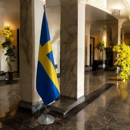 Drapeau Suède avec mât et pied de bureau CN2-SE - 3