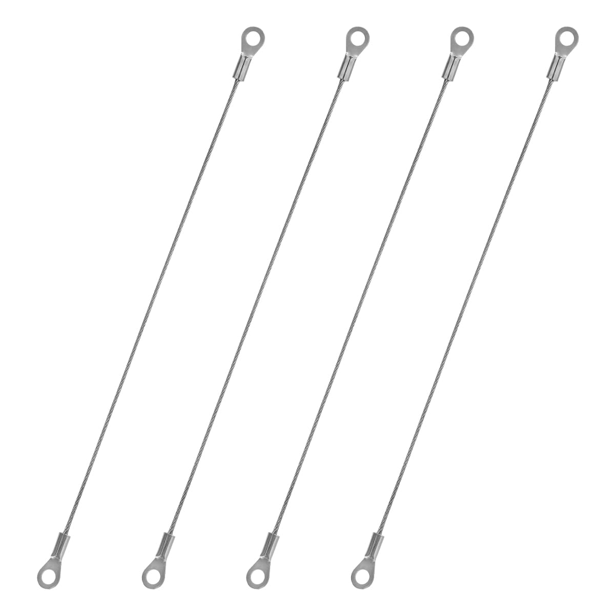 Lotsdonxia Silver 4 Pcs Stainless Steel Cabinet Door Restrictor, Flexible Wire Rope Cable With Nylon Coating, Adjustable Hinge Limiter For Cupboard Doors, Curtains, Hanging Lamps And More
