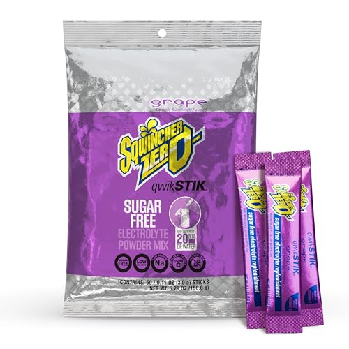 Sqwincher Qwik Stik Zero Single Serve 0.11 oz Packs 20 oz Yield Grape 50/Bag - 1 Each