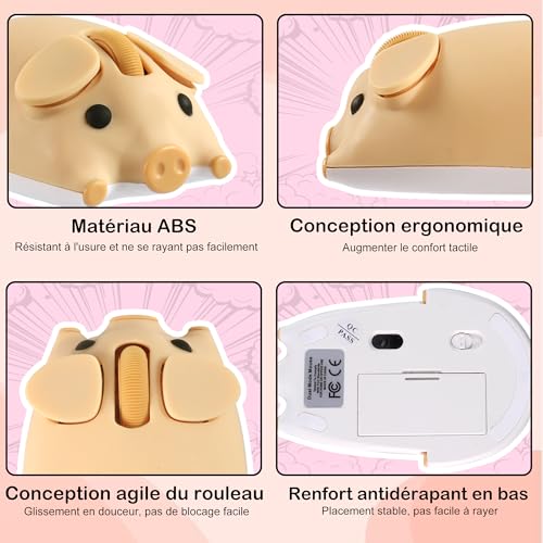 Ratón inalámbrico infantil ergonómico con conexión Bluetooth y USB de 1200 DPI 3