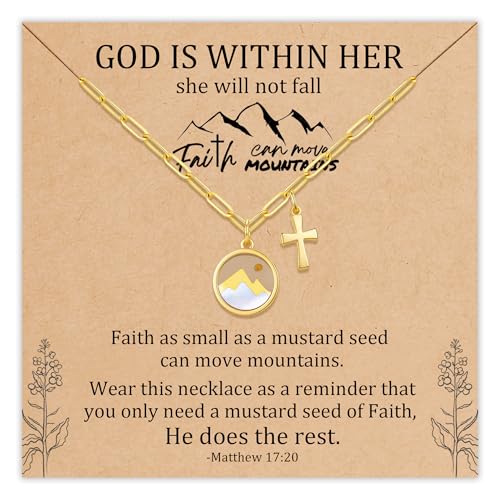Image of Sereney Cross Necklace for Boys, 8th 9th 13th Birthday Gifts for Toddler Kids Teen Boys Girls, Baptism Gift Mustard Seed Jewelry as Rcia Christian Religious Necklace for Son Daughter Pendants