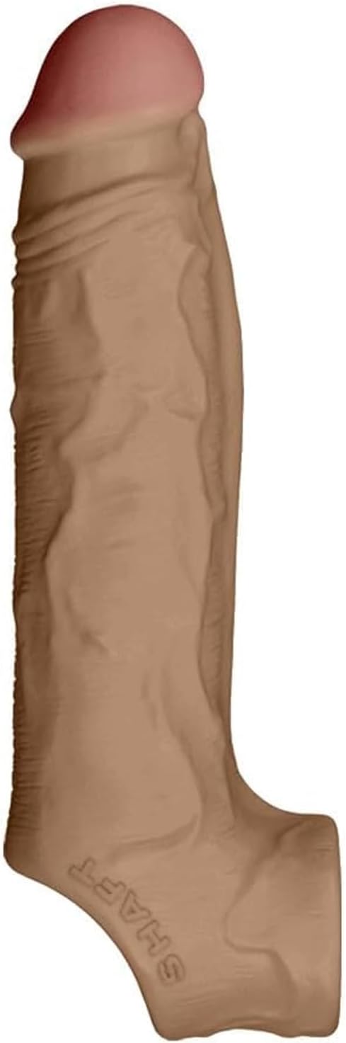 Model F Realistic Penis Sleeve with Skin-Like Texture - Flexiskin Silicone Cock Sleeve for Enhanced Girth & Deeper Impact - Waterproof Adult Sex Toys for Couples (Oak, Size 2)
