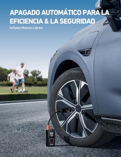 AstroAI Compresor Aire Portátil, Inflador Ruedas Coche, Hinchador Ruedas con Batería Recargable y Luz LED para Coche, Bicicletas, Moto y Etc. (Naranja) - imagen 7