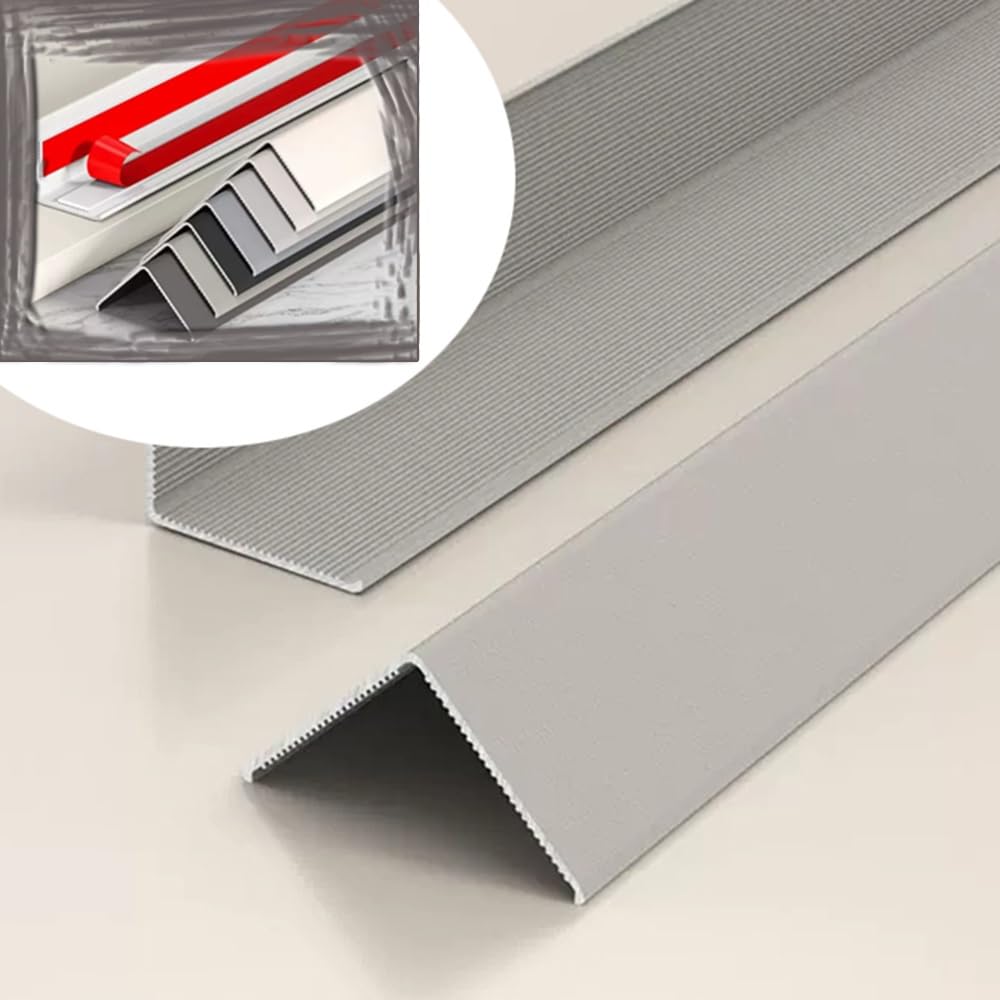39-calowy narożnik ścienny, aluminiowy laminat, ochraniacz krawędzi, samoprzylepne narożniki, listwa wykończeniowa w kształcie litery L do drzwi, stołów, blatów, mebli, ochrona krawędzi(Gray 3,30x30cm