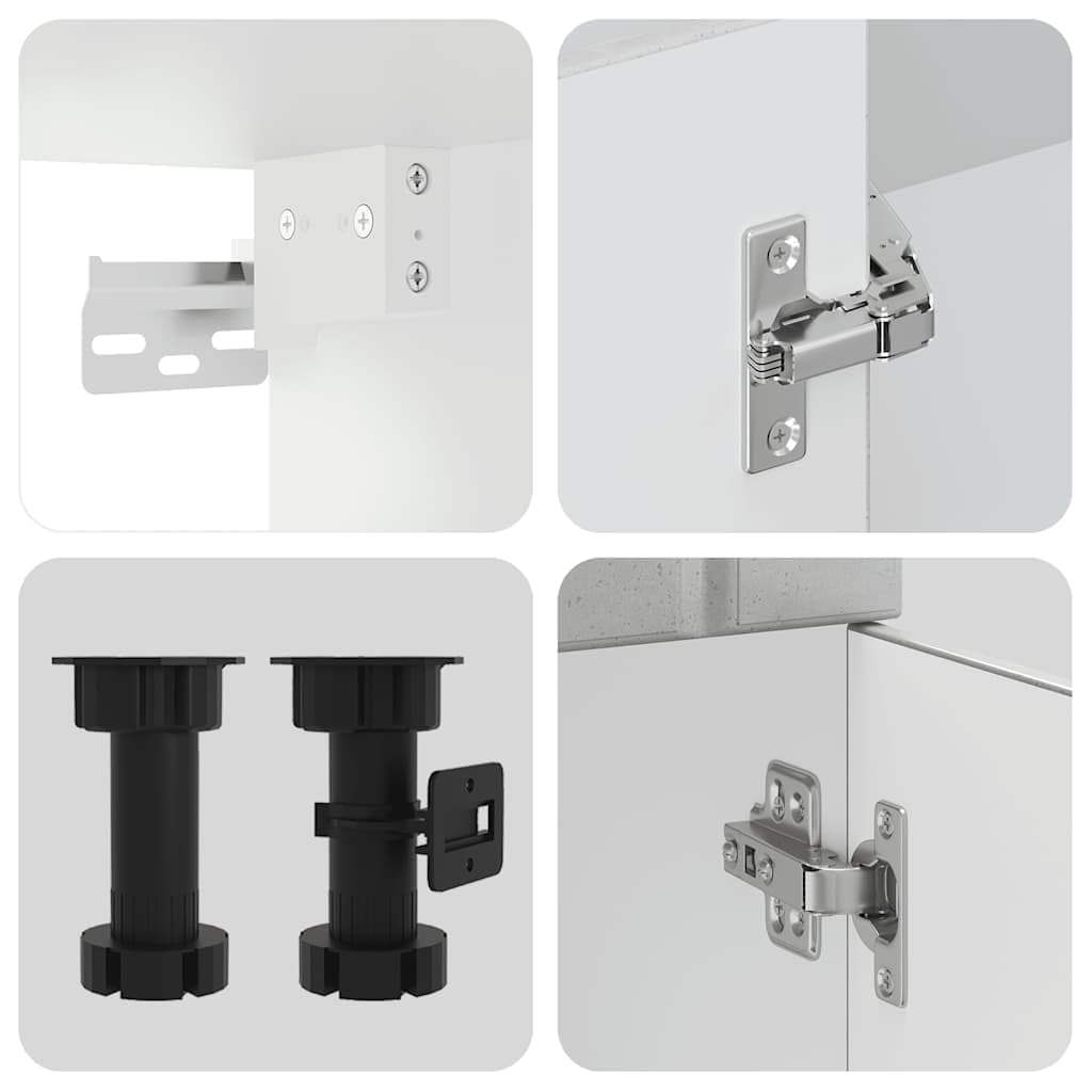 8-TLG. Küchenschrank-Set Lucca Betongrau Holzwerkstoff Küchenschrank-Set, Küchenblock variabel stellbar Küche Komplett, ohne Arbeitsplatte für Restaurant, Hotel, Küche