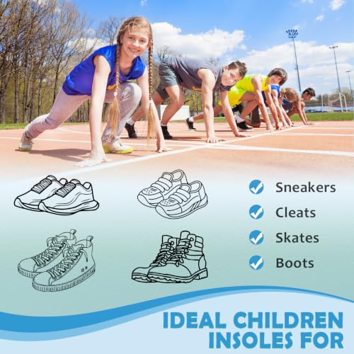 Image of Ailaka Kids Orthotic Arch Support Shoe Insoles, Plantar Fasciitis Cushioning Athletic Inserts for Flatfoot Pain Relief Running Walking