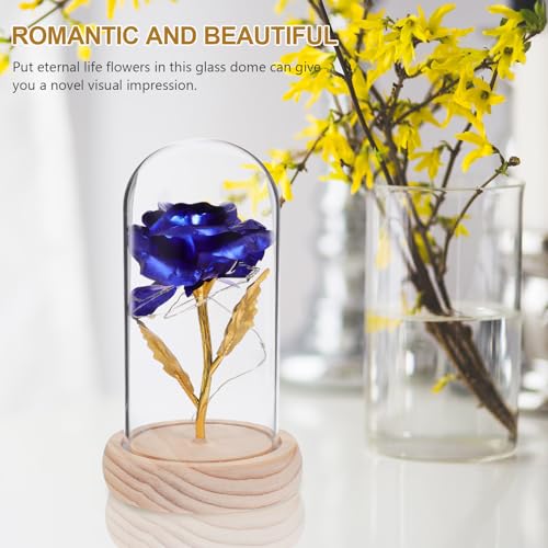 Lámpara de rosa artificial azul LAPYAPPE decorativa con luces LED eficientes 6