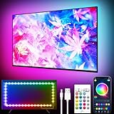 GIPOYENT TV Light Strip, Music Sync LED TV Backlights, for 32-50 Inch TV, LED TV Light with Bluetooth Function - RGB Color Changing Light Strip for Home Theater (9.8ft)