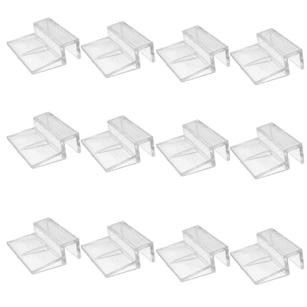 LONGAIXIN 12 clips de cubierta de vidrio para acuarios, peceras, clips acrílicos transparentes, para tapa de pecera, clips universales para acuarios sin montura de 6 mm