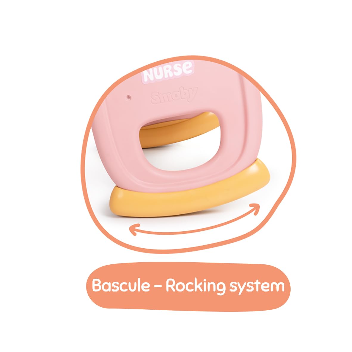 Smoby - Baby Nurse - Cuna con Barras - para Muñecas de hasta 42 Cms - Cama Mecedora - Material Reciclado - A Partir de 18 Meses