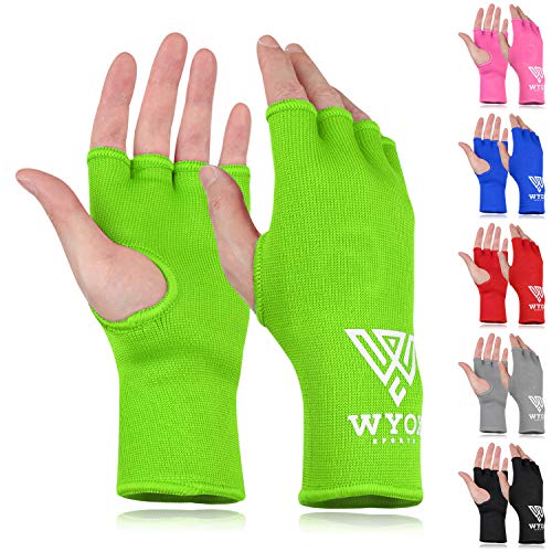 WYOX Boxing Hand Wraps MMA Gloves Men Women Punching Mitts Boxing Wraps Boxing Gear Kickboxing Wraps Compression (L/XL (22-26cm), Green)