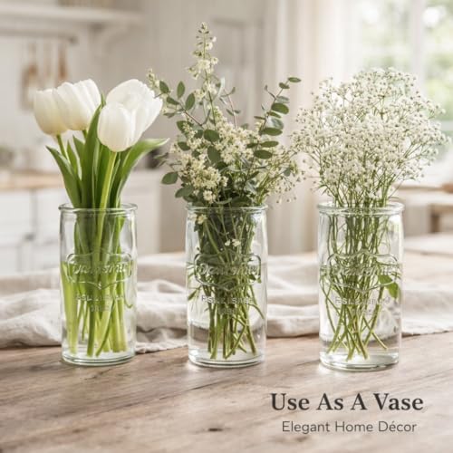 kitchentoolz Mason Drinking Glasses Set of 6 - Yorkshire Tumbler 16 oz Glassware Cups for Cold Drinks, Iced Tea, Water, Cocktails - Classic Mason Jar Style by kitchentoolz - Image 7