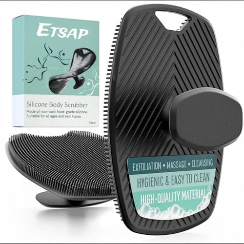 Image of Silicone Body Scrubber,Shower Scrubber for Nourishing Cleaning & Exfoliating Your Skin Lather Boosting Bristles with Ergonomic No-Slip Handle, Body Exfoliator for Men and Women bath brush