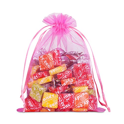 Halulu 100pcs 5" x 7" Blue Organza Drawstring Bags Jewelry Party Wedding Favor Gift Bags