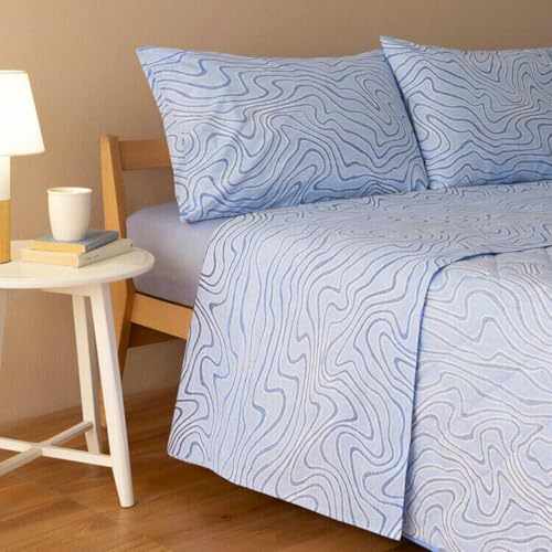 Bassetti Completo Letto Matrimoniale 100% Cotone - Set Lenzuola (1 Lenzuolo Sopra 240x280; 1 Lenzuolo Sotto Con Angoli 175x200; 2 Federe 50x80 cm) VARIANTE: Chess B10