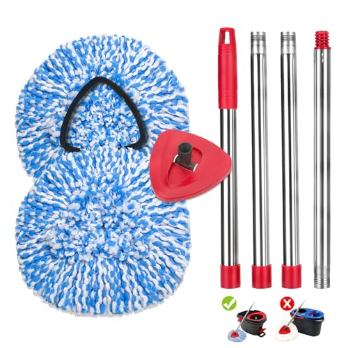 kCarpoly 2 Pack Spin Mop Replace Head Compatible for Oceda EasyWring 1 Tank Triangle System...