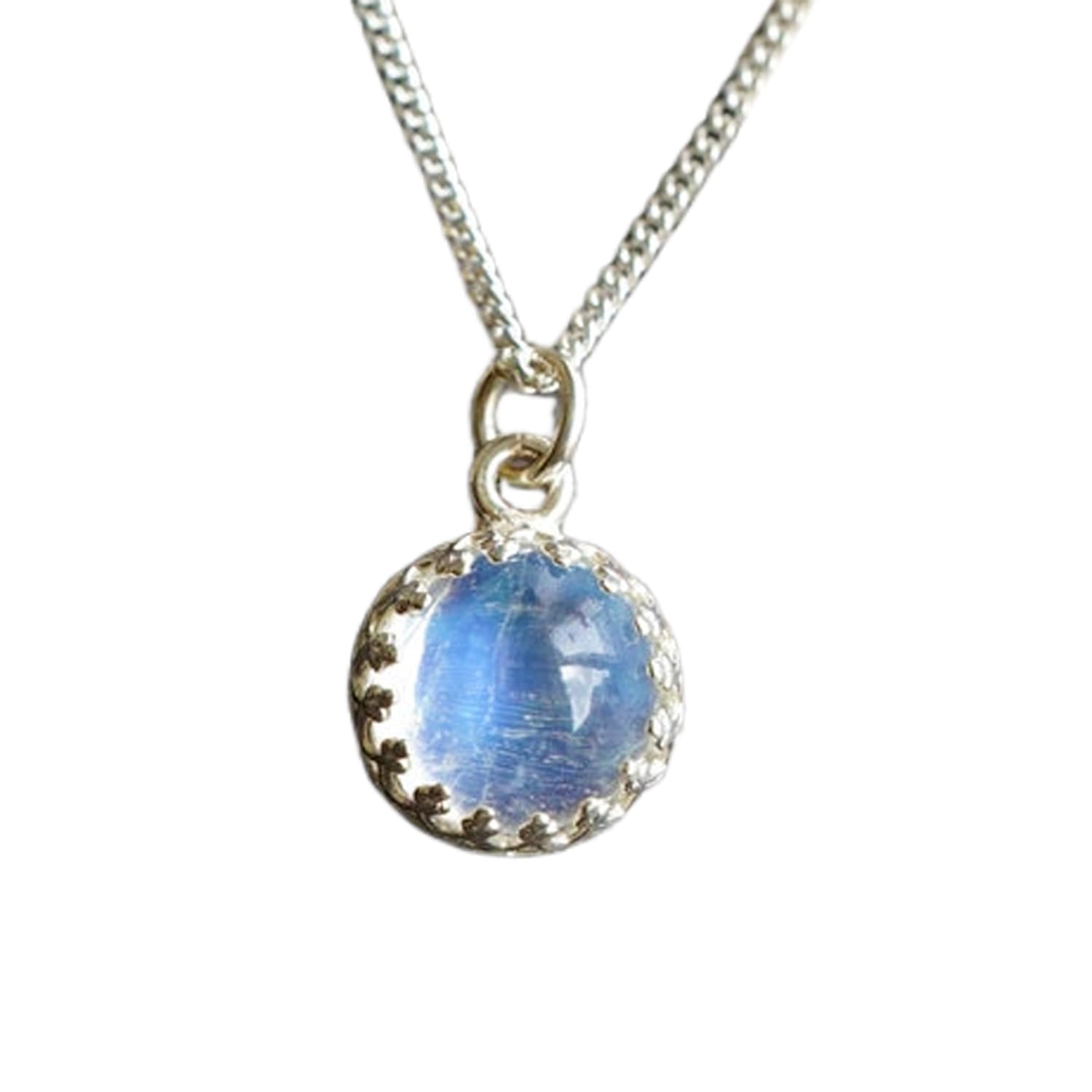 Collier pierre de lune argent 925 véritable et sa gemme blanche polie - 4