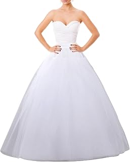 Hoopless Petticoats Crinoline A-line Slips Underskirt for Bridal Gown Floor Length White