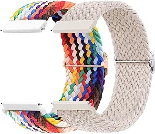 20mm Armband für Samsung Galaxy Watch 6/5/4 40mm 44mm/Watch 4/6 Classic 47mm 43mm 46mm 42mm/Watch 5 Pro 45mm/3 41mm/Active 2,2ST Geflochtenes Nylon Uhrenarmband für Garmin Vivoactive 3/Forerunner 245