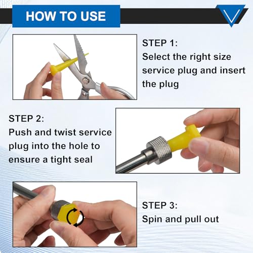Image of 38PCS Hydraulic Oil Service Rubber Plugs, Universal Drip Proof Hose Plugs Kit with 4 Large Black,12 Medium Blue & 22 Small Yellow Size, Industrial Hydraulic Hose Plug for Joints,Irrigation,Fuel Lines