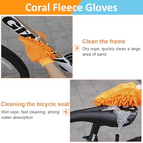 STHIRA® 8Pcs Bicycle Maintenance Tools Bicycle Cleaning Brush Kit Bike Chain Cleaning Glove Brushes Kit Remove Dirt and Grime Multipurpose Bicycle Cleaning Accessories Lubricant Application Brush 3 518L0VhJVfL