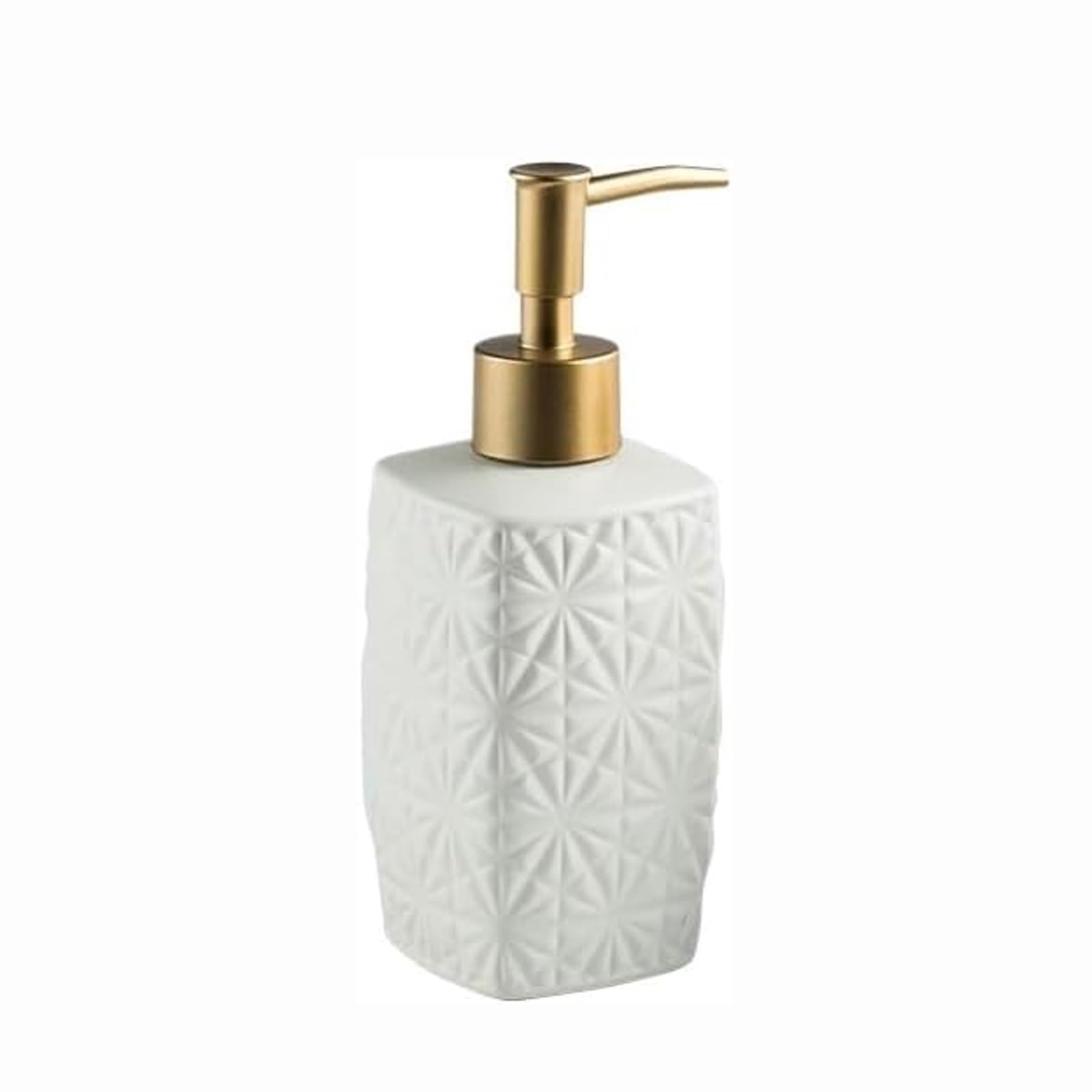 soap Dispenser Ceramic soap Dispenser with Gold Pump for Kitchen and Bathroom, refillable Hand soap Dispenser for Dish soap, Hand soap, Lotion
