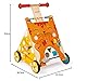 Janod Wooden Activity Baby Walker Cat - Push Along Toy with Brake and Height Adjustable Handle - First Steps, Learning to Walk - From 12 Months Old, J08005