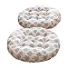 NOVWANG Cotton & Linen Round Floor Pillow Cushion Japanese Style Futon Seat Cushion Thicken Chair Wave Window Pad 21" x 21",Set of 2