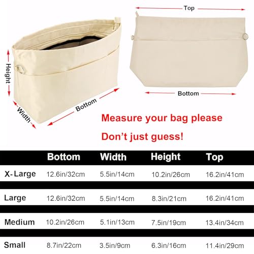 Image of Handbag Tote Purse Organizer Insert, Large, Beige