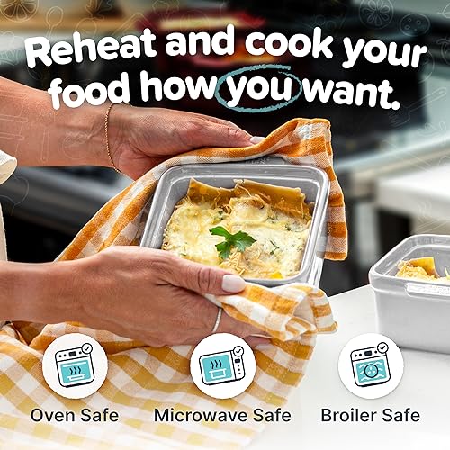 Image of Souper Cubes Ceramic Baking Dishes 2.0-5 inch x 5 inch Baking Dishes with Silicone Lids, Individual Baking Dishes for Oven, Microwave, Oven and Air Fryer Safe, USA Made, Set of 2 - White