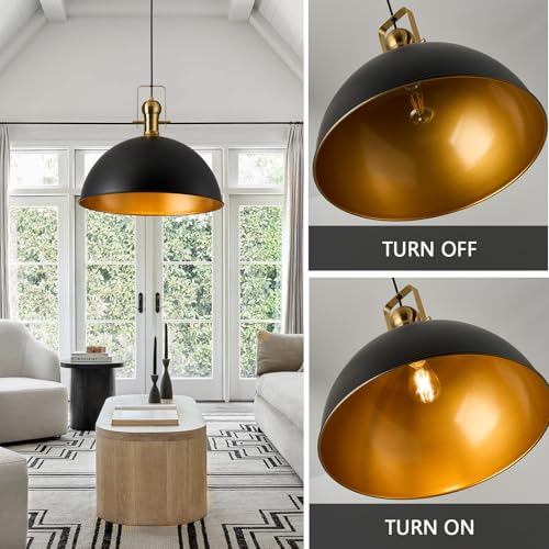 Image of 18 Inch Black Farmhouse Pendant Lights for Kitchen Island 1 Pack