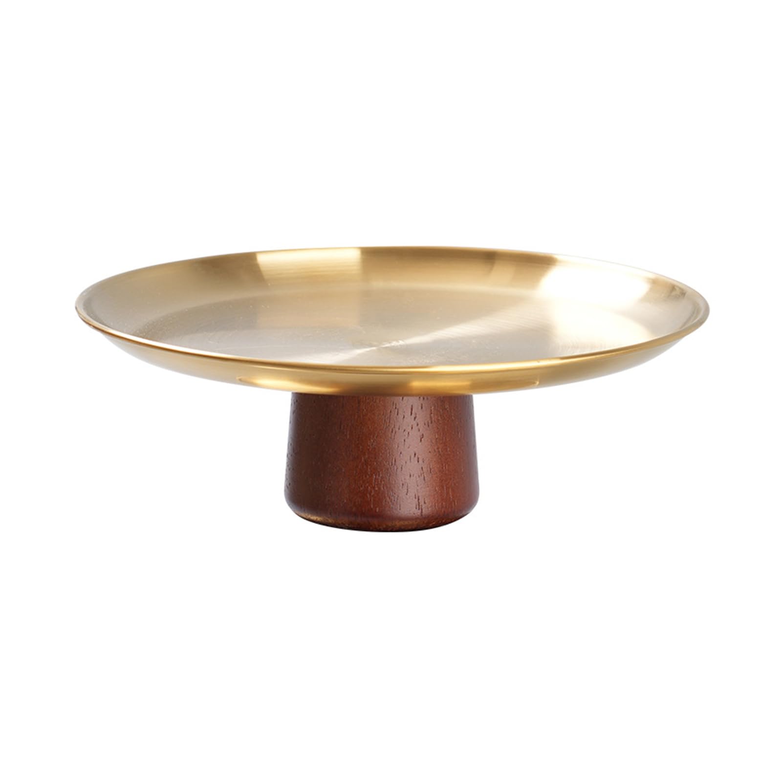 Hsyzygian Stainless Steel Round Serving Tray for Snacks and Dessert Elegant High Footed Cake Plate Practical Appetizer Platter Stainless Steel Appetizer Platter