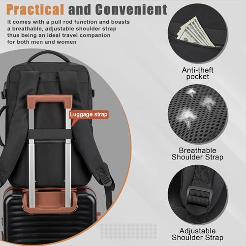 Velaybor 40L Water-Resistant Laptop Backpack