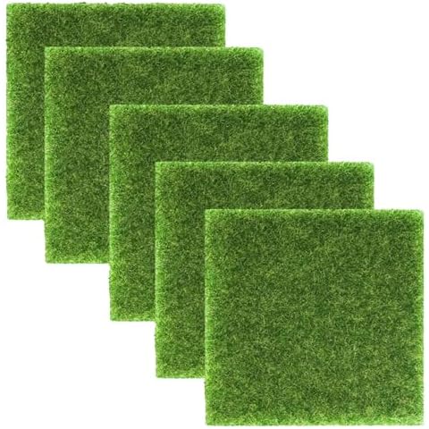 JCKD 5 Pieces Miniature Artificial Grass Carpet Cover
