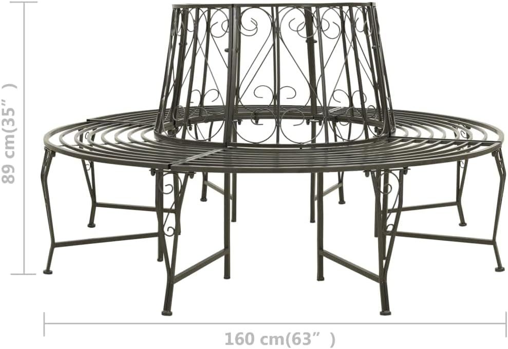 vidaXL Modern Garden Bench, Weather-Resistant Outdoor Seating, Tree Bench, Durable Patio Furniture, Circular Design