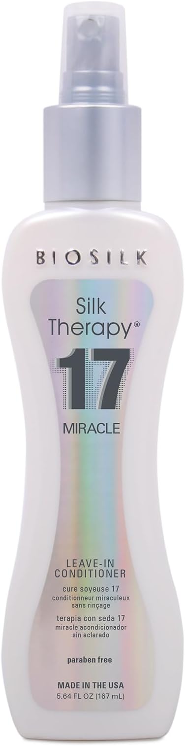 Silk Therapy Miracle 17,Leave-In Conditioner for Dry & Damaged Hair,Reconstructs,Repairs & Hydrates, Adds Shine,Controls Frizz & Defines Curls, Sulfate-Free, Paraben-Free, Cruelty-Free,5.64 Oz