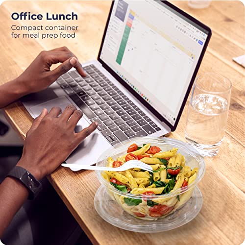 [50 Pack] 32 Oz Bpa Free Plastic Clear Bowl Container With Dome Lids For Salads Dressing Acai Fruits Parfaits Lunch Meal Prep To Go Parties, Disposable Reusable #TOP6